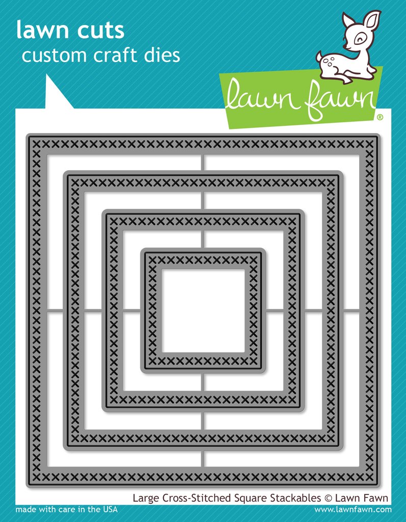 Large Cross-Stitched Square Stackables- lawn cuts