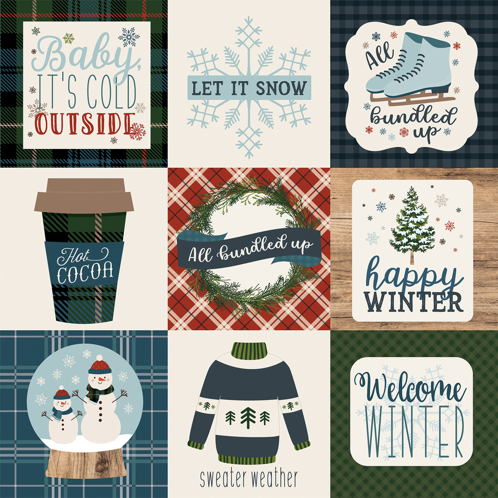 4x4 Journaling Cards - Let it Snow - Carta Bella