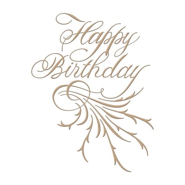 Copperplate Script Happy Birthday - Spellbinders Glimmer Hot Foil Plate Copperplate Script Happy Birthday - Spellbinders Glimmer Hot Foil Plate