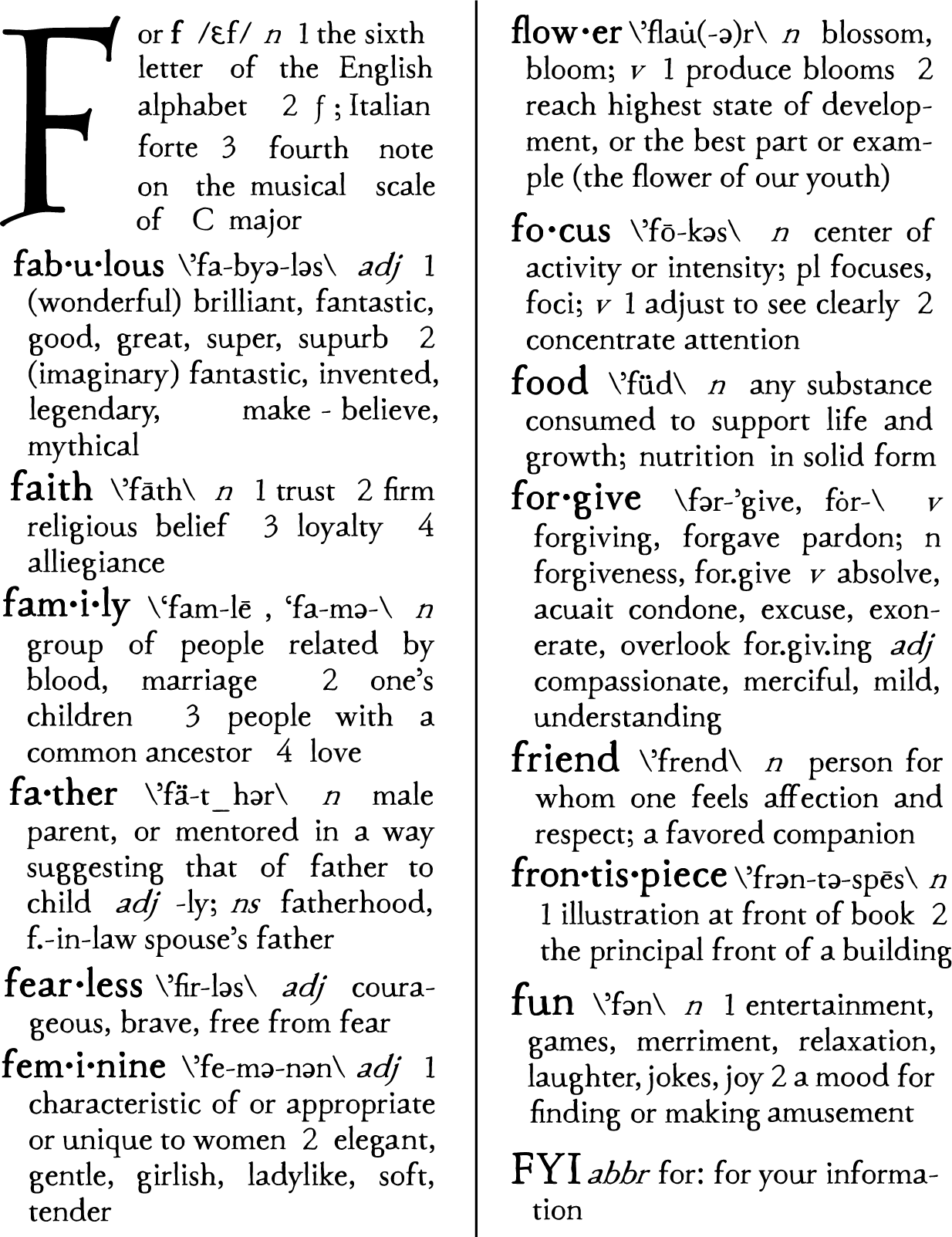 F as in... Background F as in... Background