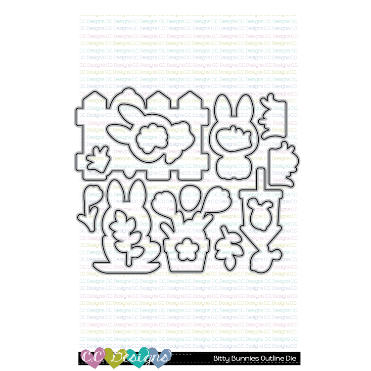 Bitty Bunnies - Outline Metal Die Bitty Bunnies - Outline Metal Die