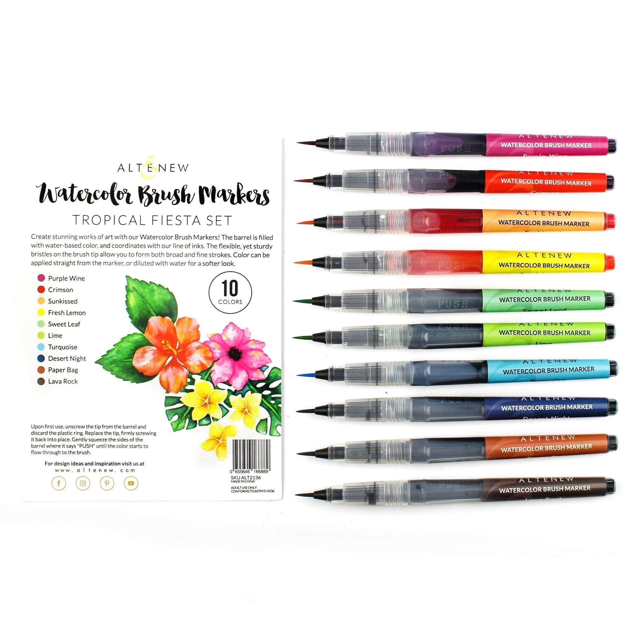 Tropical Fiesta Set - Watercolor Brush Markers