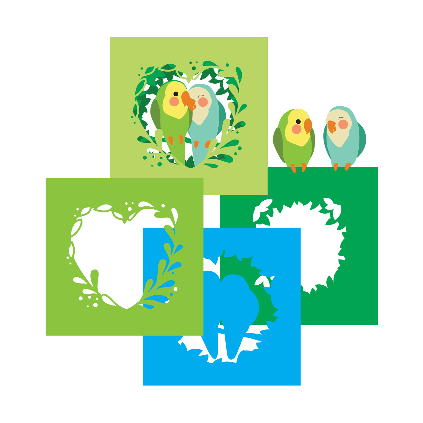 Tunnel Card, Love Birds - Die Set