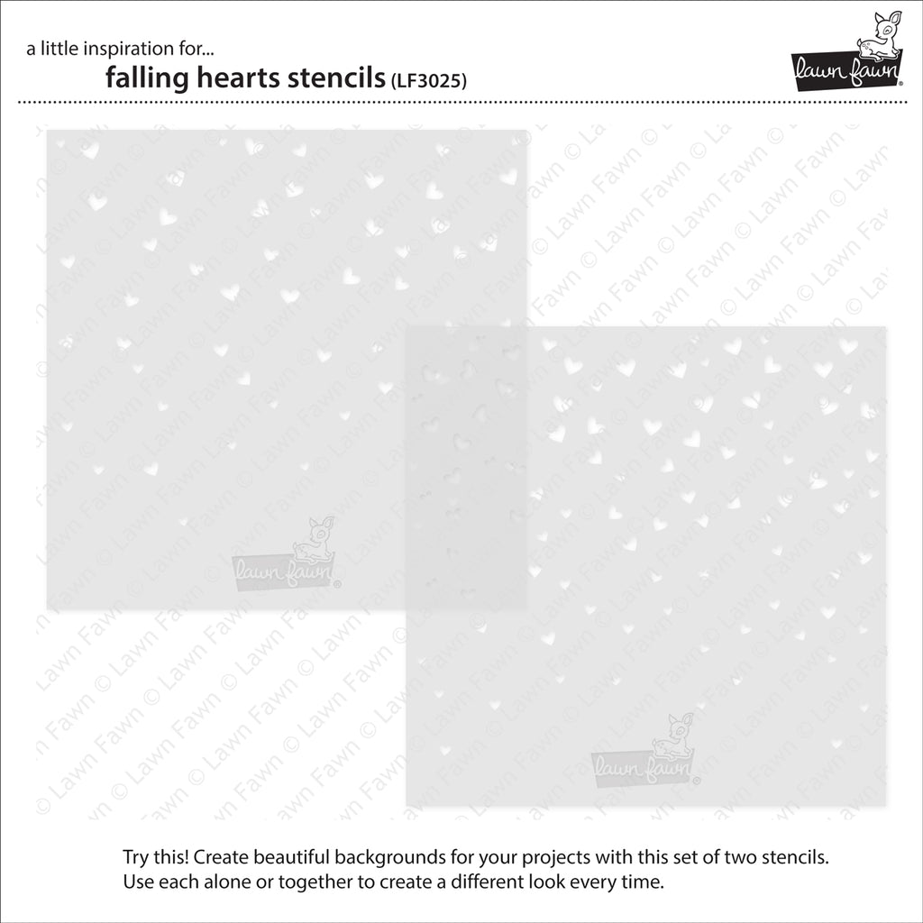 Falling Hearts - Stencil