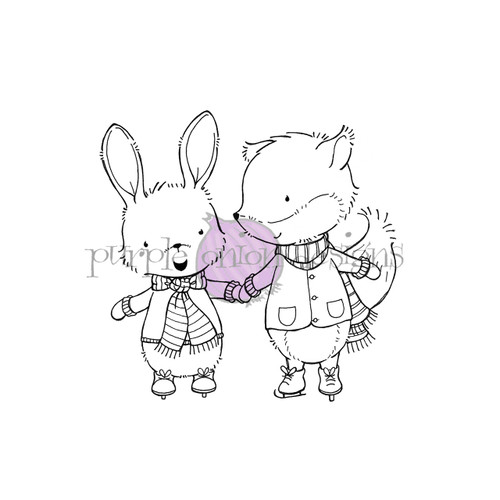 Cleo & Archie (bunny & fox ice skating) - Stacey Yacula