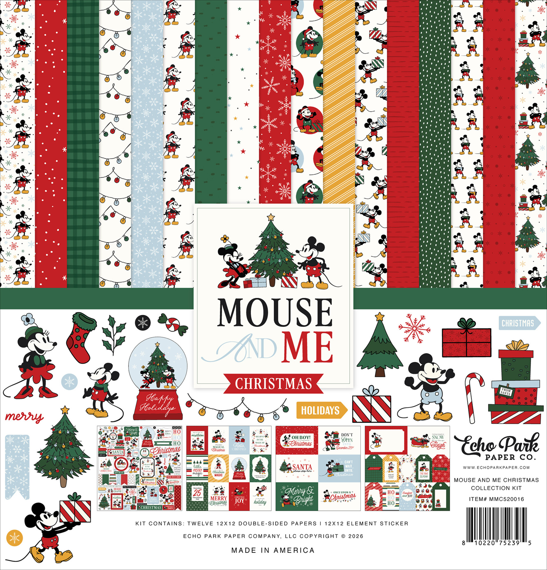 12x12 Inch Collection Kit - Mouse And Me Christmas - Echo Park