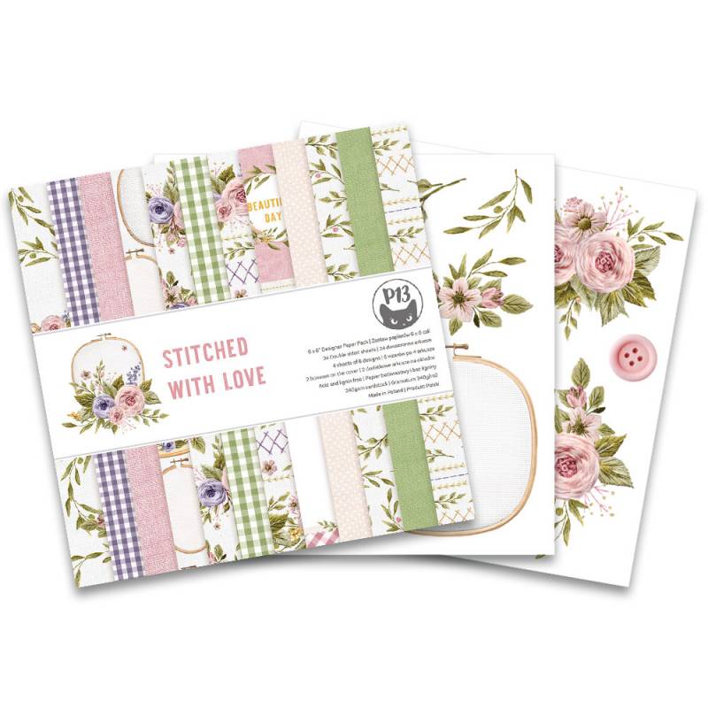 6"x6" - Paper Pad - Stitched with Love 6"x6" - Paper Pad - Stitched with Love