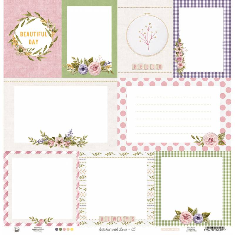 Paper 05 - 12"x12" - Stitched with Love