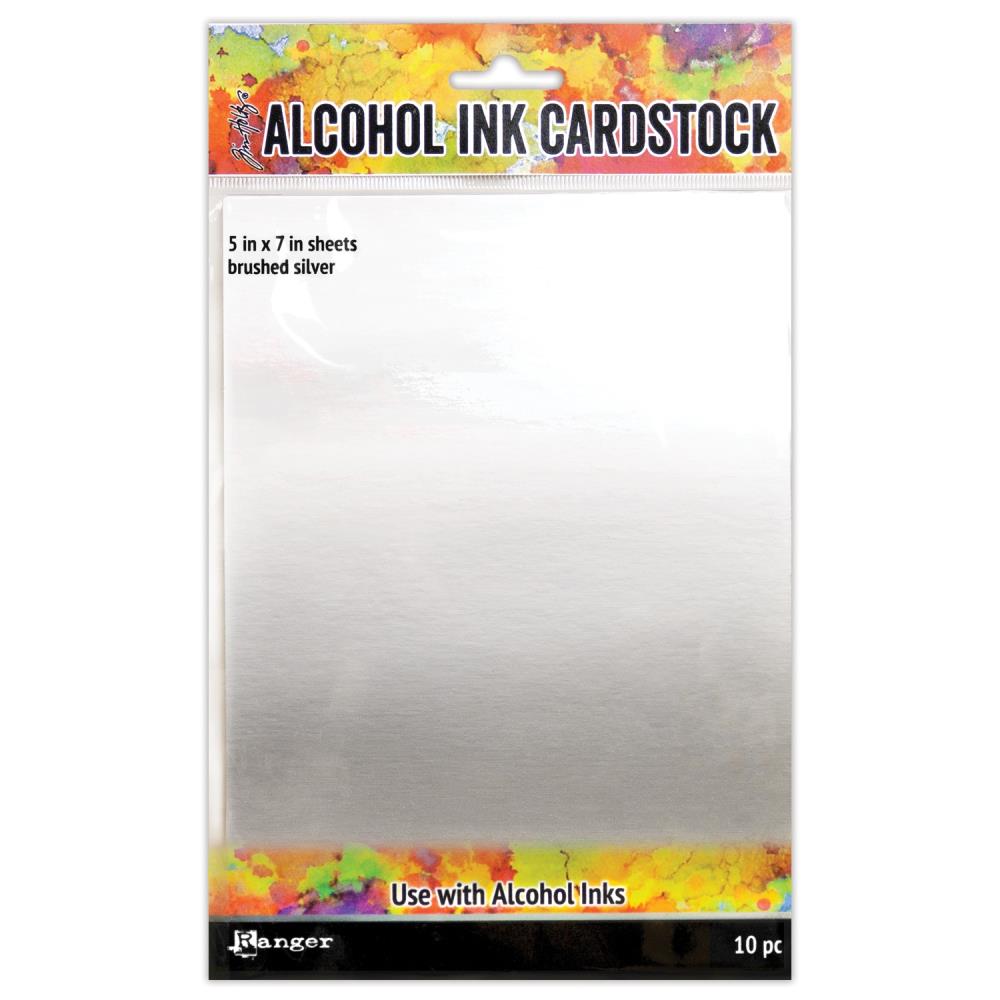 Brushed Silver - Alcohol Ink Cardstock - Tim Holtz Brushed Silver - Alcohol Ink Cardstock - Tim Holtz