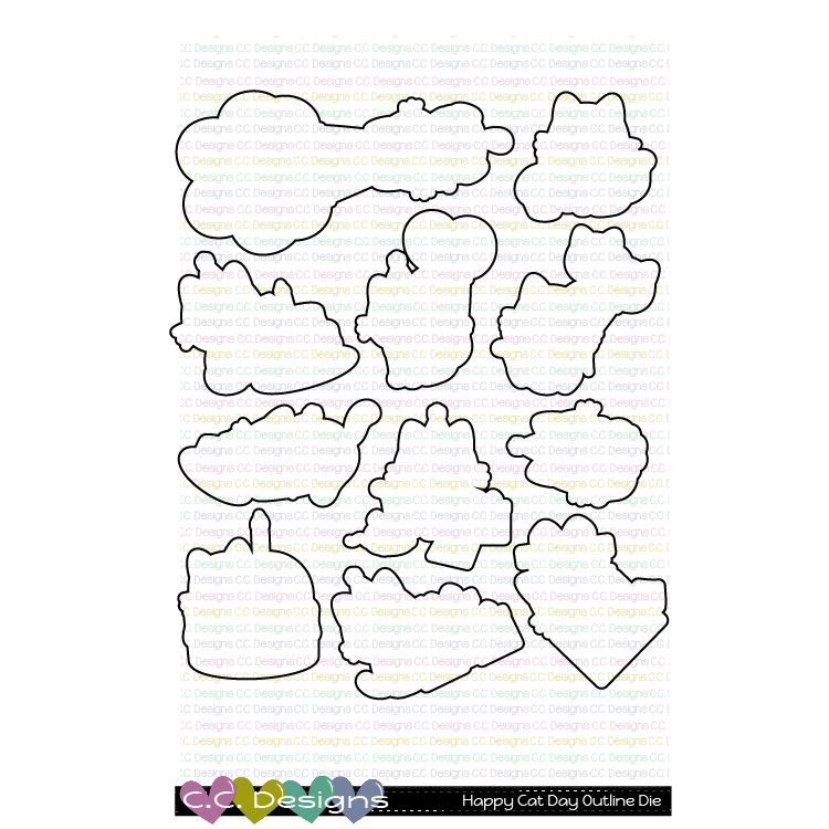 Happy Cat Day - Outline Metal Die