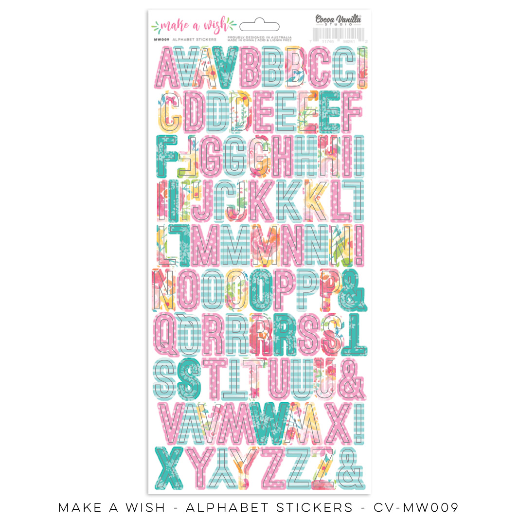 Alphabet Stickers - Make a Wish