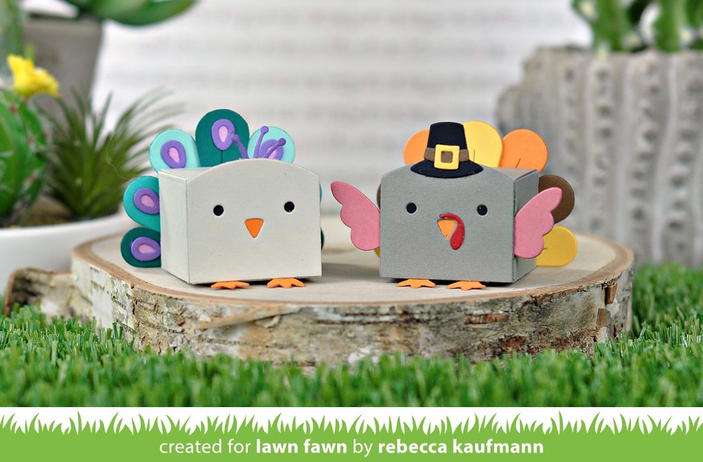 Tiny Gift Box Peacock and Turkey Add-on - Lawn Cuts