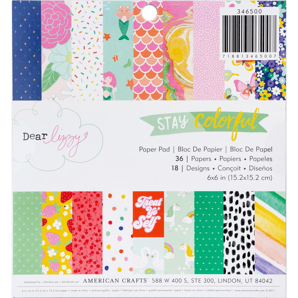 American Crafts Single-Sided - Paper Pad - Dear Lizzy Stay Colorful American Crafts Single-Sided - Paper Pad - Dear Lizzy Stay Colorful