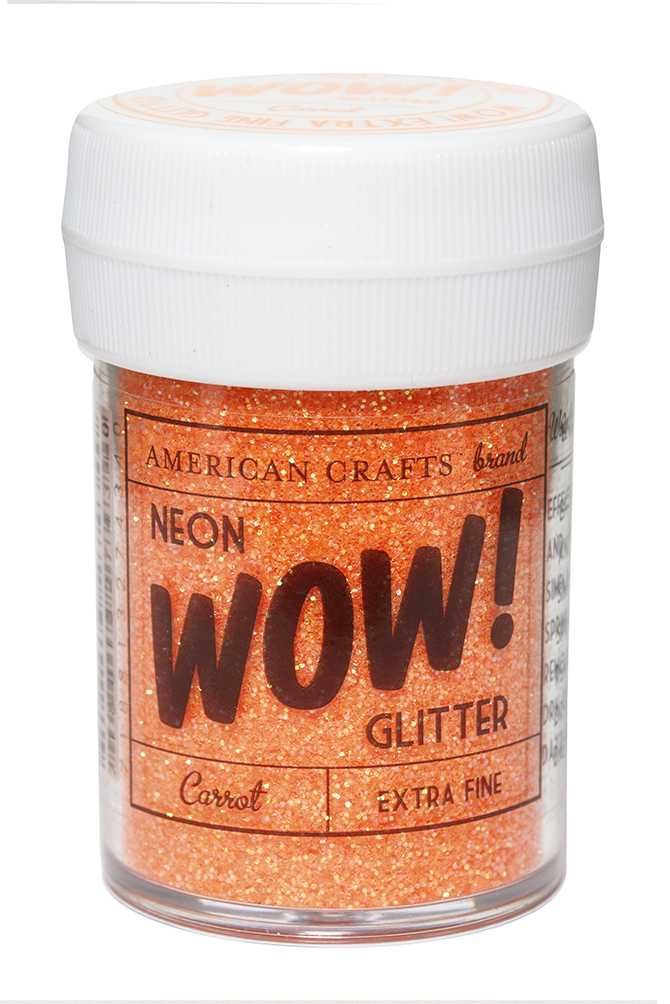 American Crafts - WOW! - Extra Fine Glitter Neon - Carrot American Crafts - WOW! - Extra Fine Glitter Neon - Carrot
