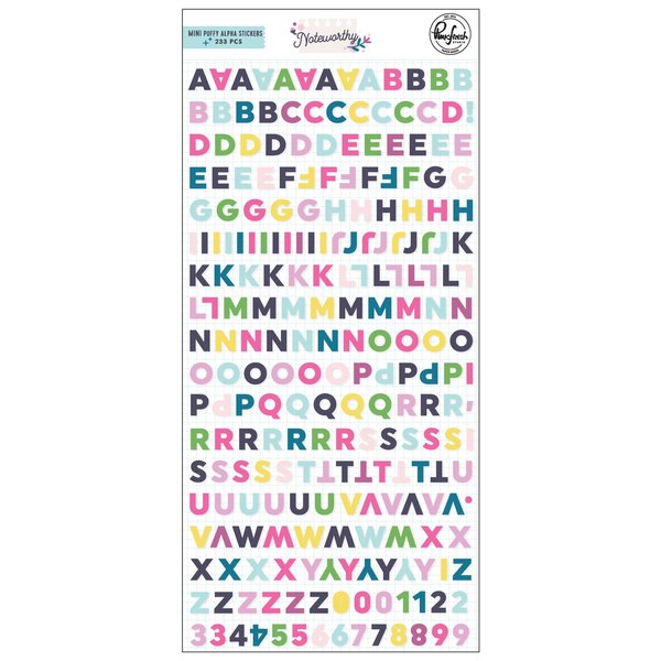 Mini Puffy Alpha Stickers - Noteworthy
