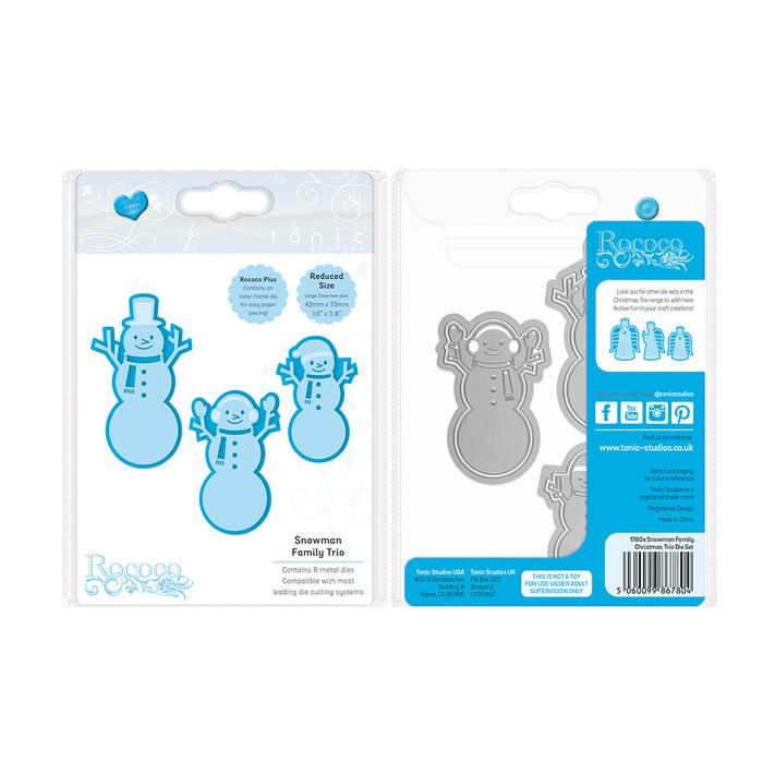 Snowman Family Christmas Trio - Tonic Studios - Rococo Plus Snowman Family Christmas Trio - Tonic Studios - Rococo Plus