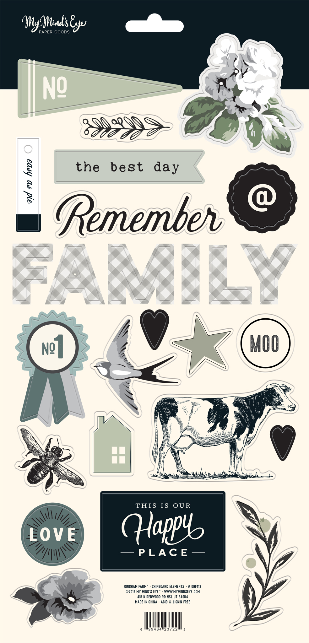 Chipboard Embellishments - Gingham Farms Collection - My Mind´s Eye Chipboard Embellishments - Gingham Farms Collection - My Mind´s Eye