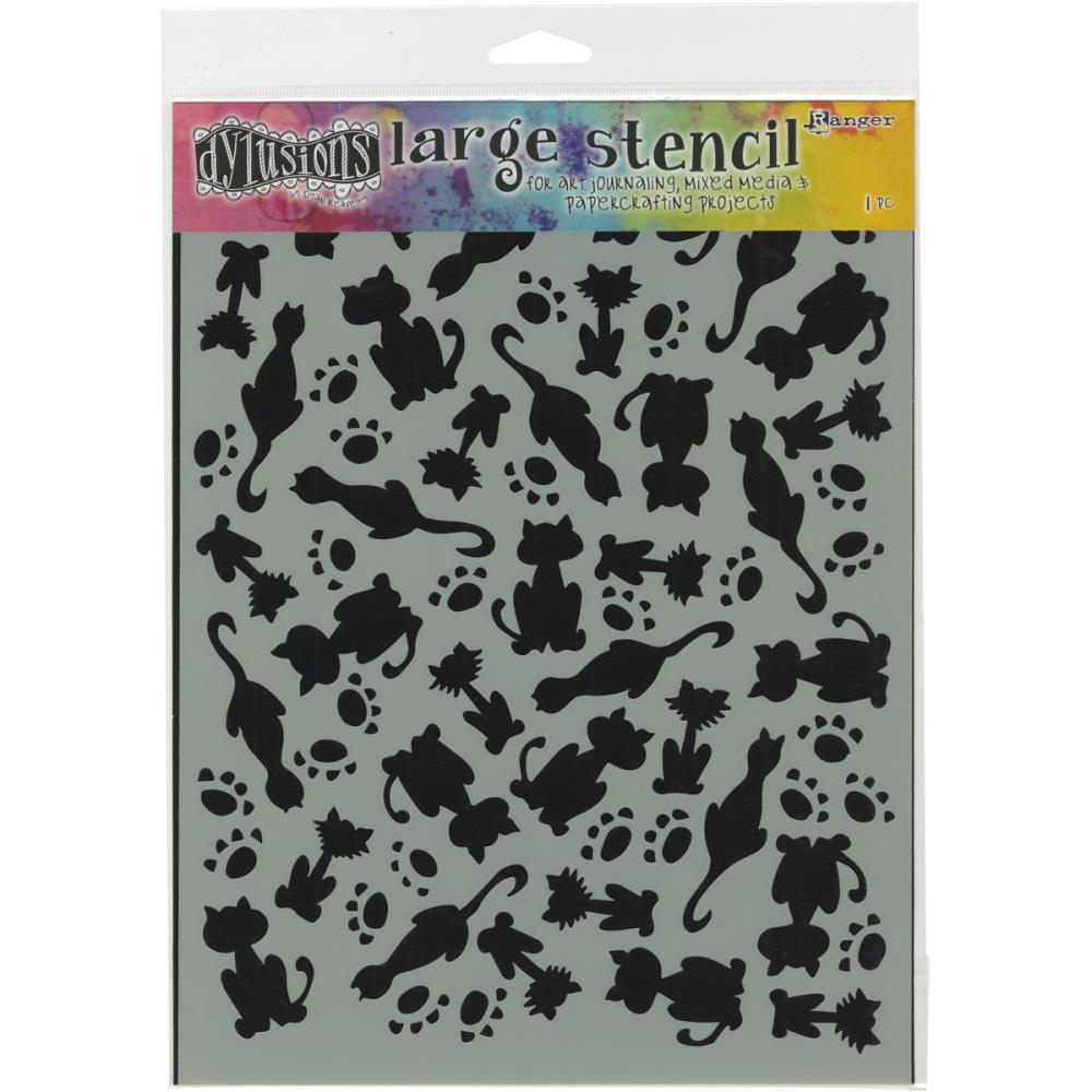 It's Raining Cats 9"X12" - Dyan Reaveley's Dylusions Stencils