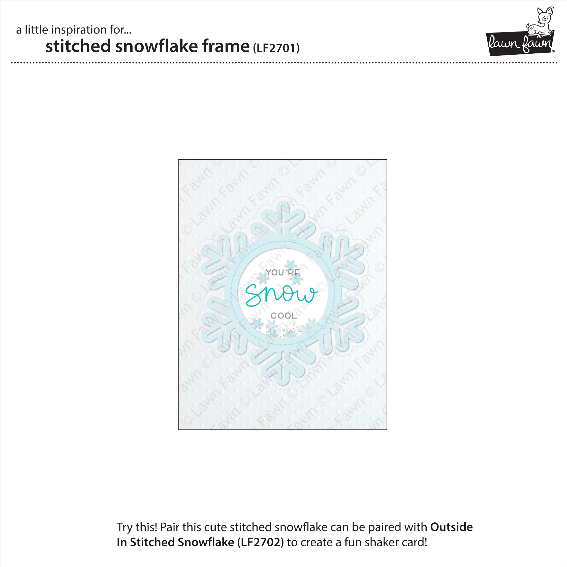 Stitched Snowflake Frame - Lawn Cuts