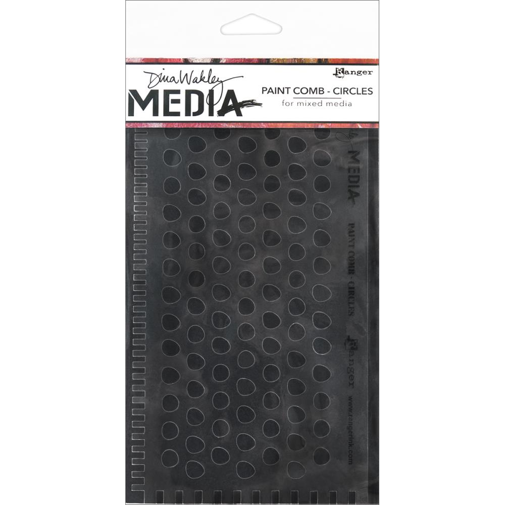 Circles - Dina Wakley Media Large Paint Combs - 8.5"X4.75"