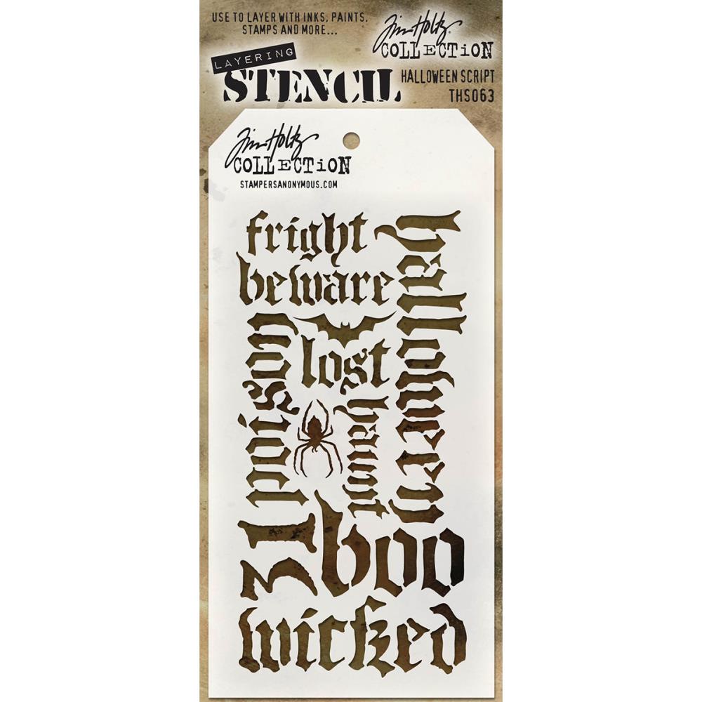 Halloween Script - Tim Holtz Layering Stencil Halloween Script - Tim Holtz Layering Stencil
