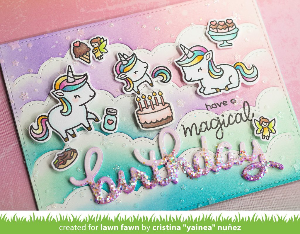 Puffy Cloud Backdrop: Landscape - lawn cuts