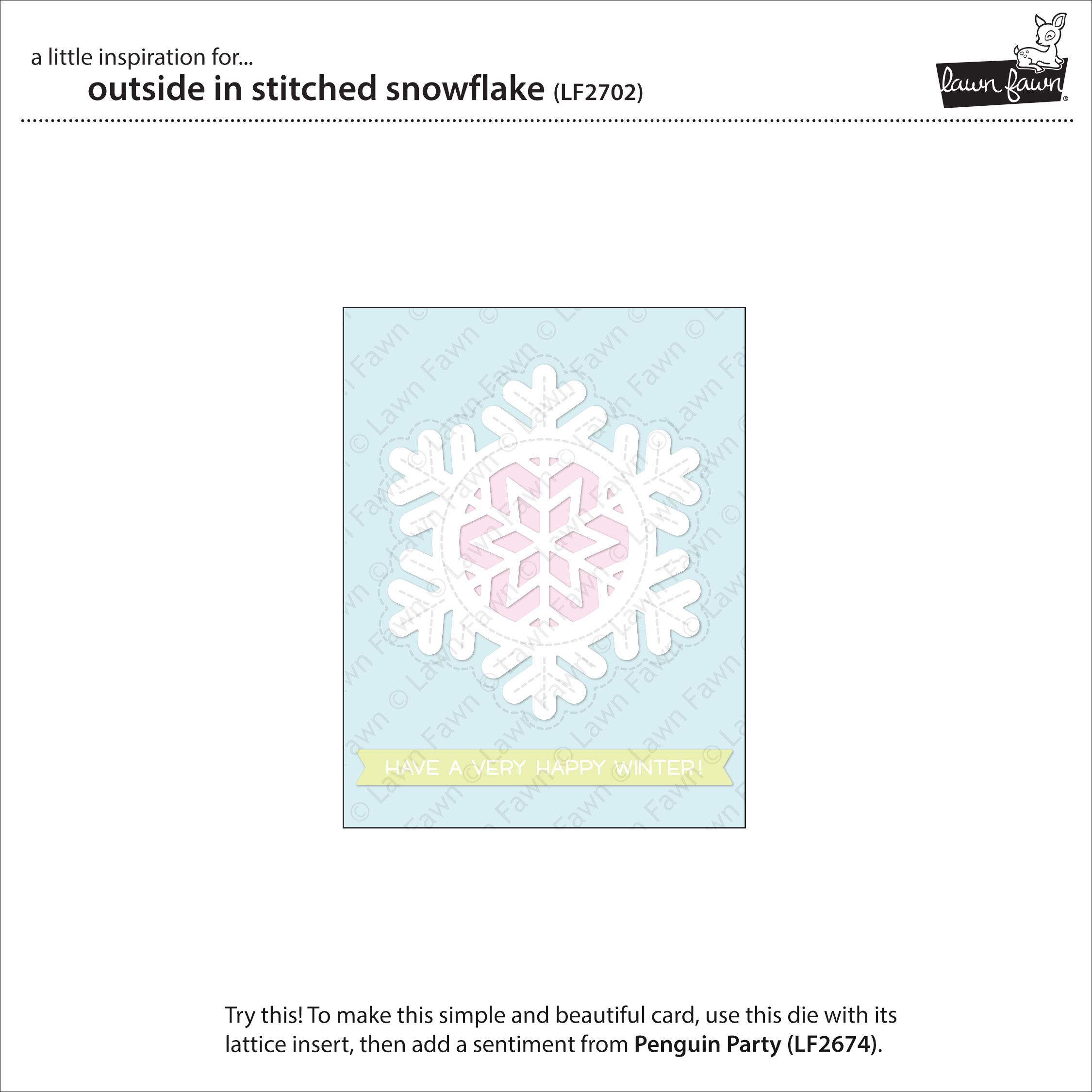 Outside In Stitched Snowflake - Lawn Cuts