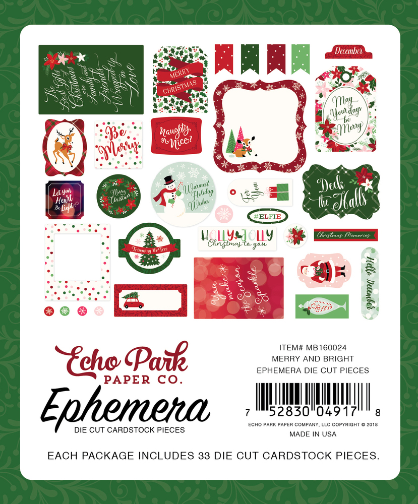 Merry & Bright Ephemera - Echo Park Merry & Bright Ephemera - Echo Park