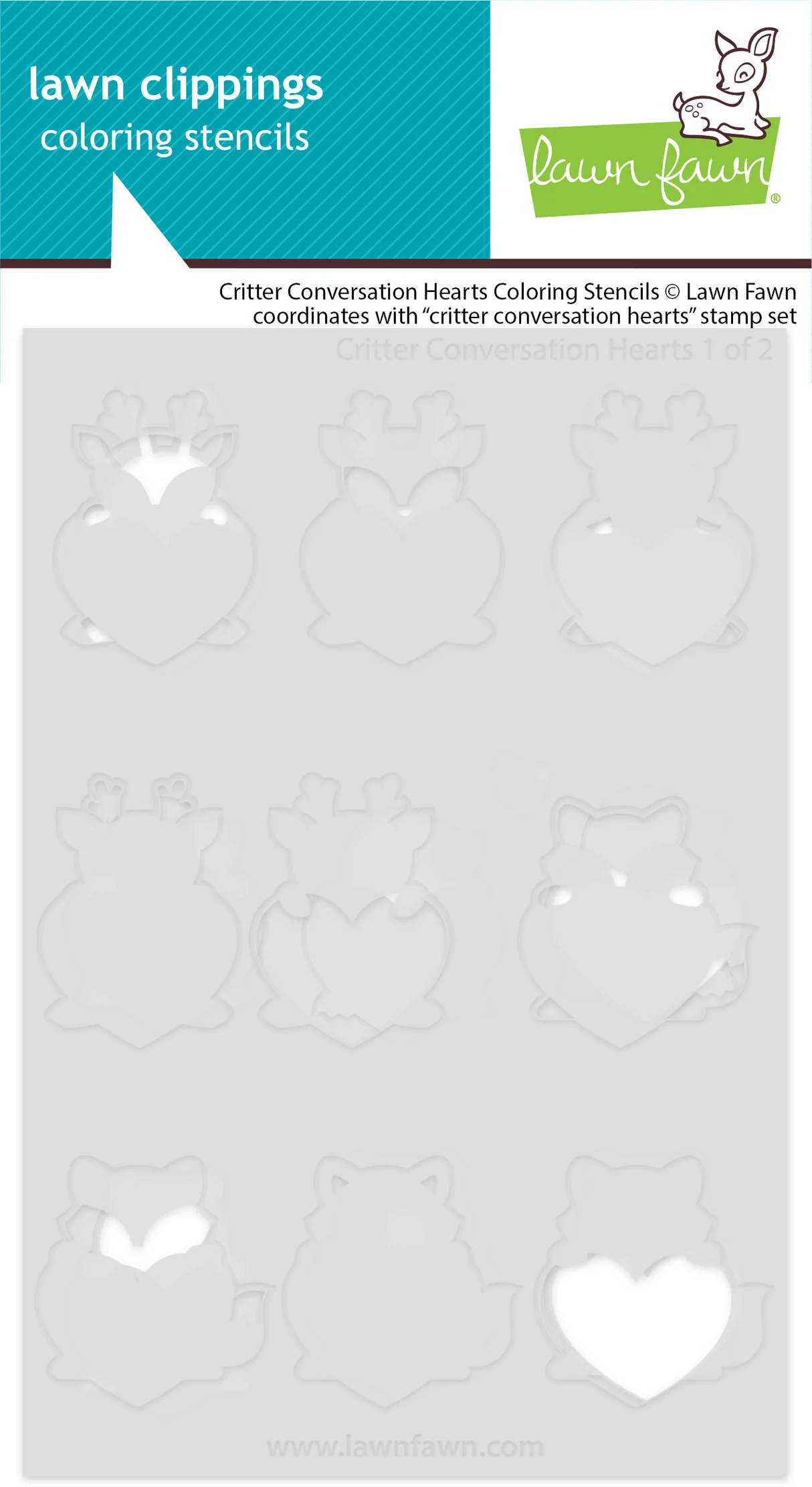 Critter Conversation Hearts - Coloring Stencil 