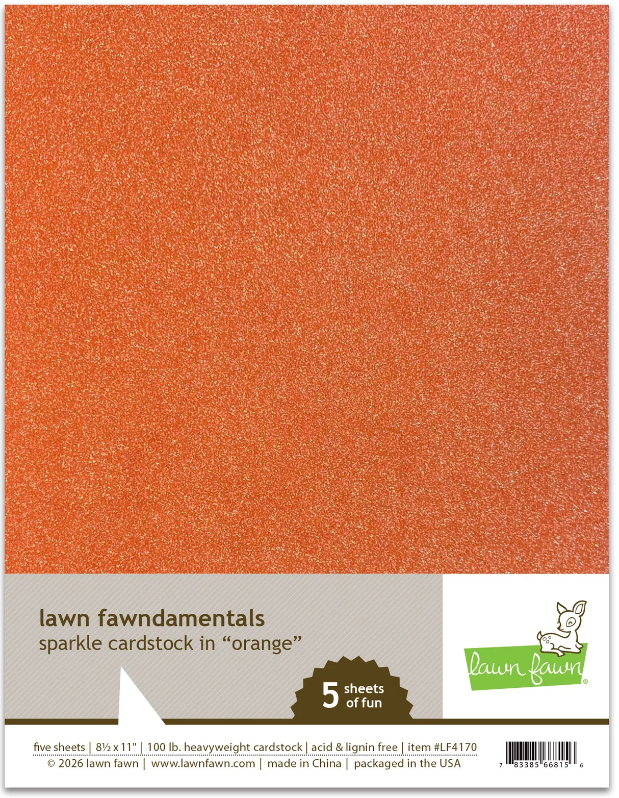 Orange - Sparkle Cardstock 