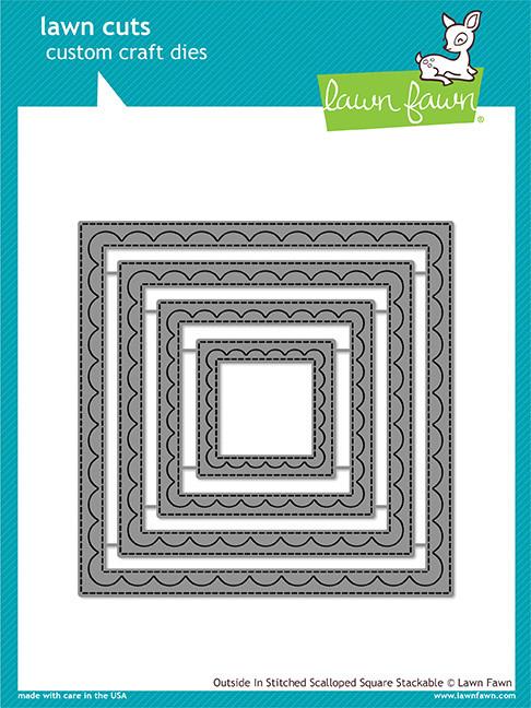 Outside in Stitched Scalloped Square Stackables- lawn cuts