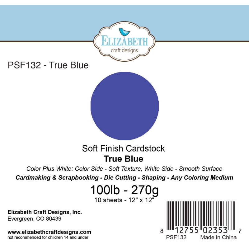 True Blue - Soft Finish Cardstock - 270gr - 12"x12" True Blue - Soft Finish Cardstock - 270gr - 12"x12"