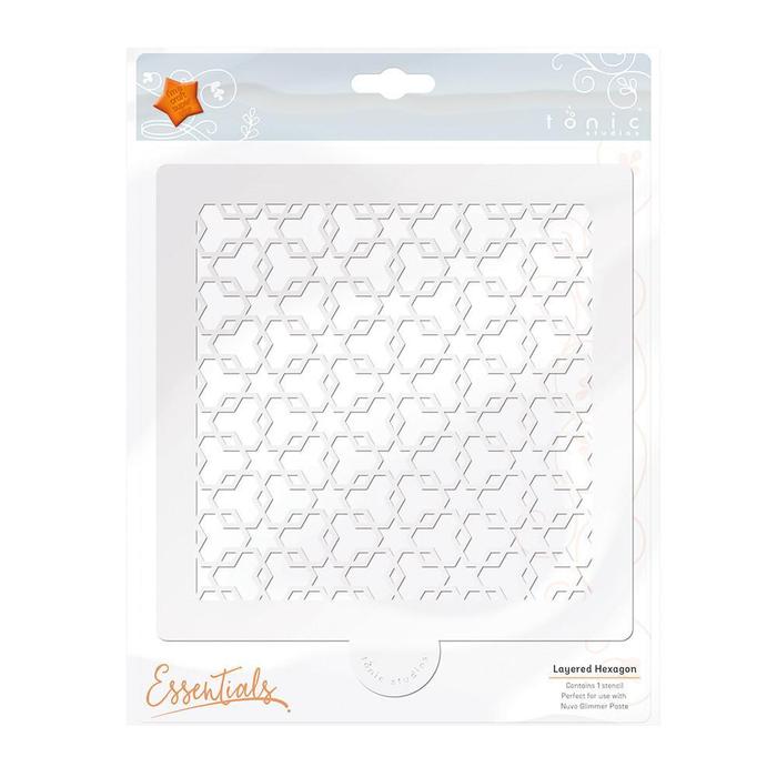 Layered Hexagon 6x6 - Tonic Studios Stencil Layered Hexagon 6x6 - Tonic Studios Stencil