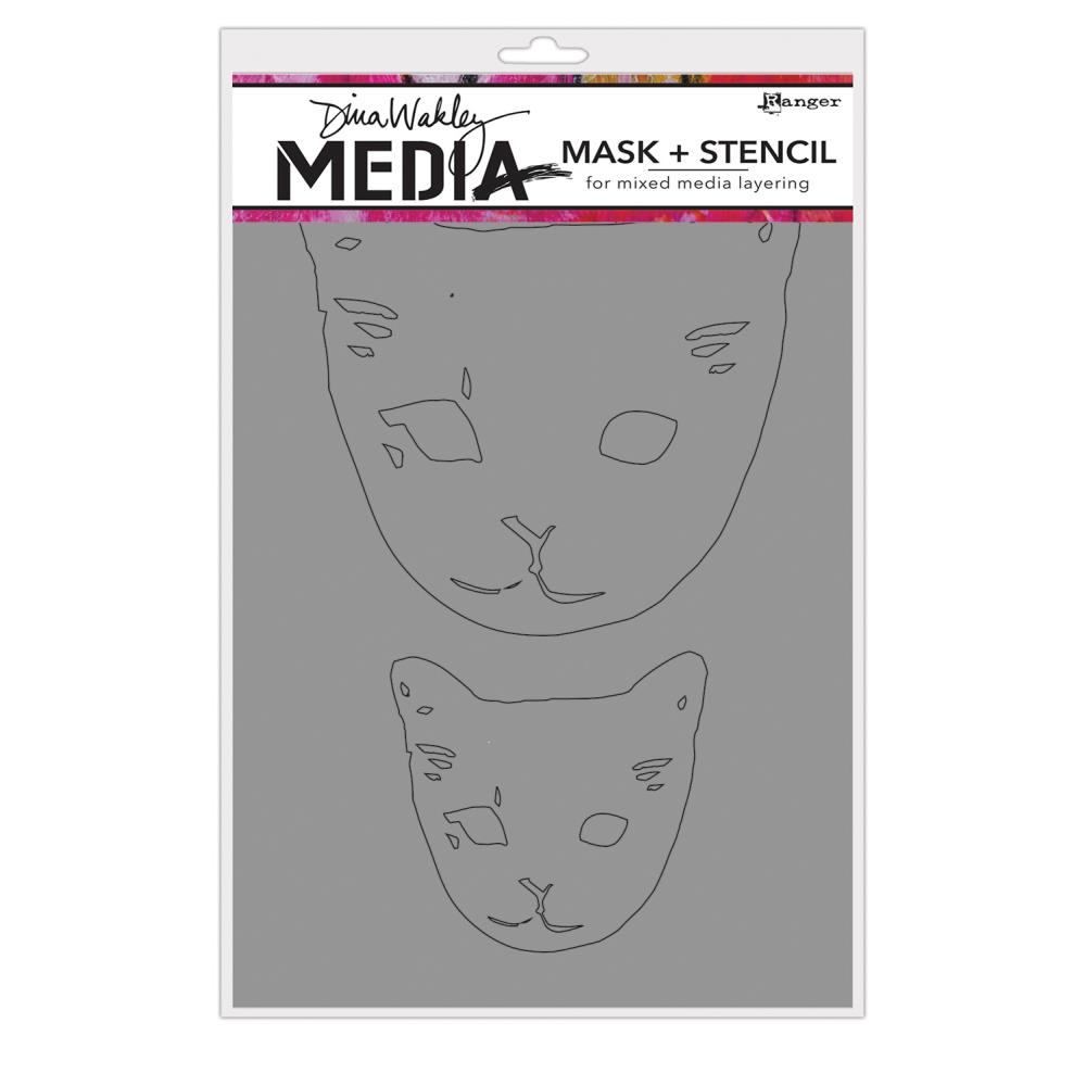 Cat Head Masks - Dina Wakley Media Stencils - 9"X6"