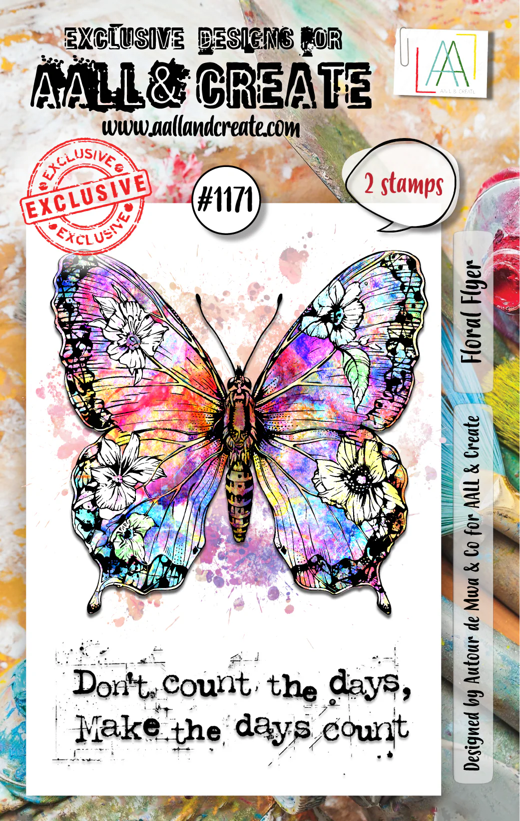 Floral Flyer - #1171 - A7 Stamp Set Floral Flyer - #1171 - A7 Stamp Set