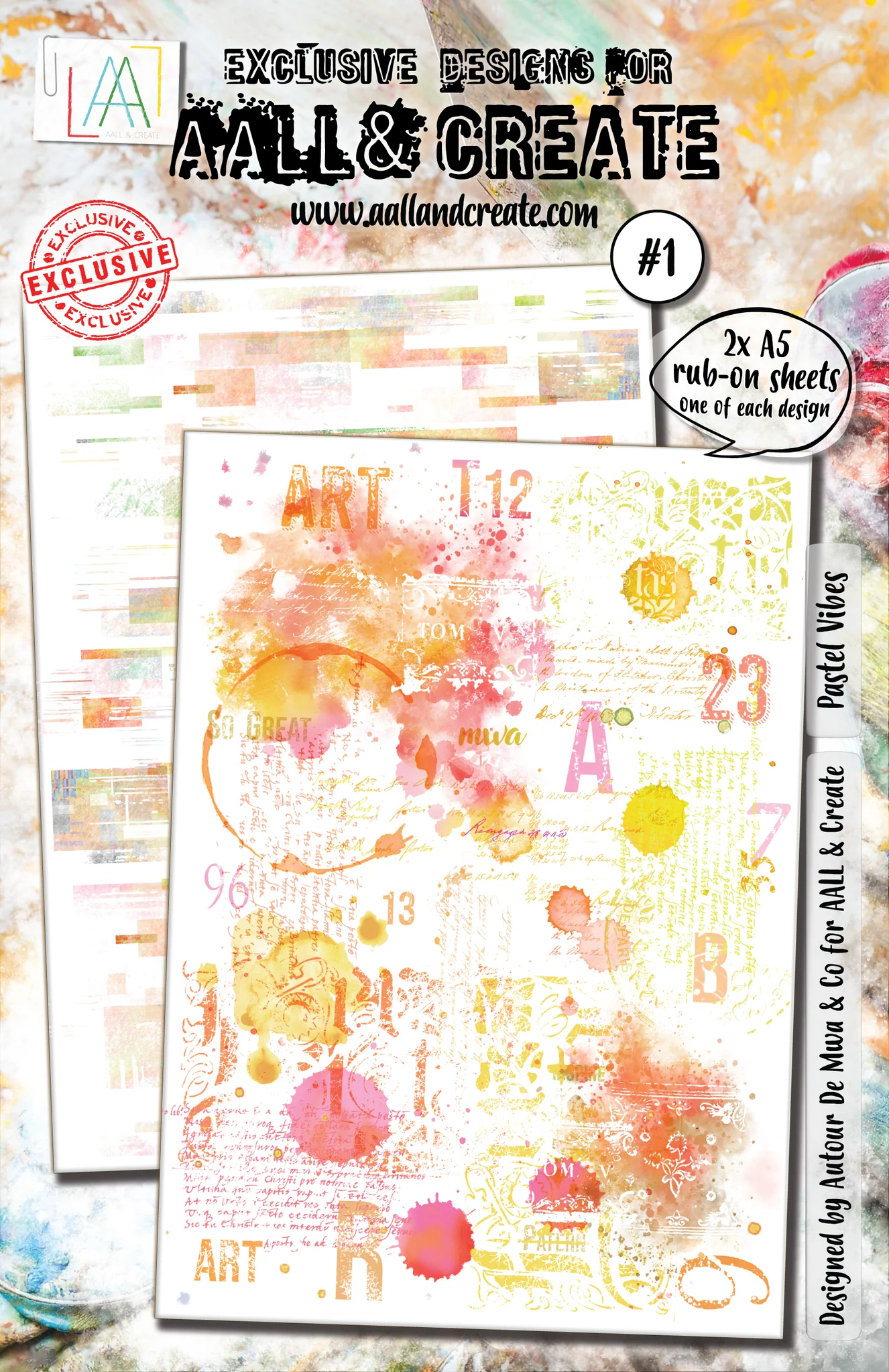 Pastel Vibes - #1 - A5 Rub-Ons Pastel Vibes - #1 - A5 Rub-Ons