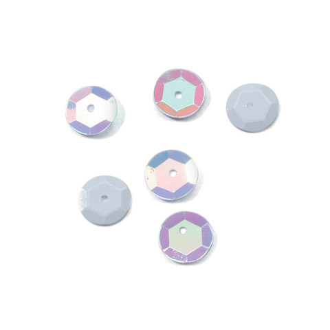 Sequin - Cup - White Iridescent - 8mm