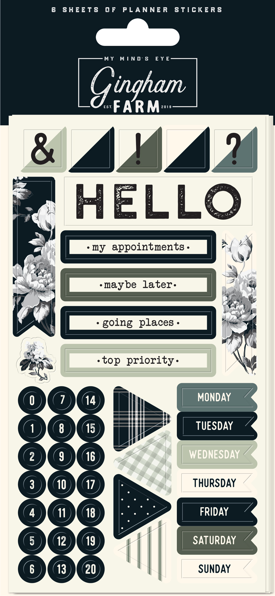 Planner Sticker Set - Gingham Farms Collection - My MindÂ´s Eye