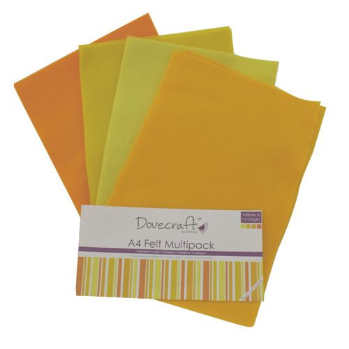 Yellows & Oranges - Dovecraft A4 Felt Multipack