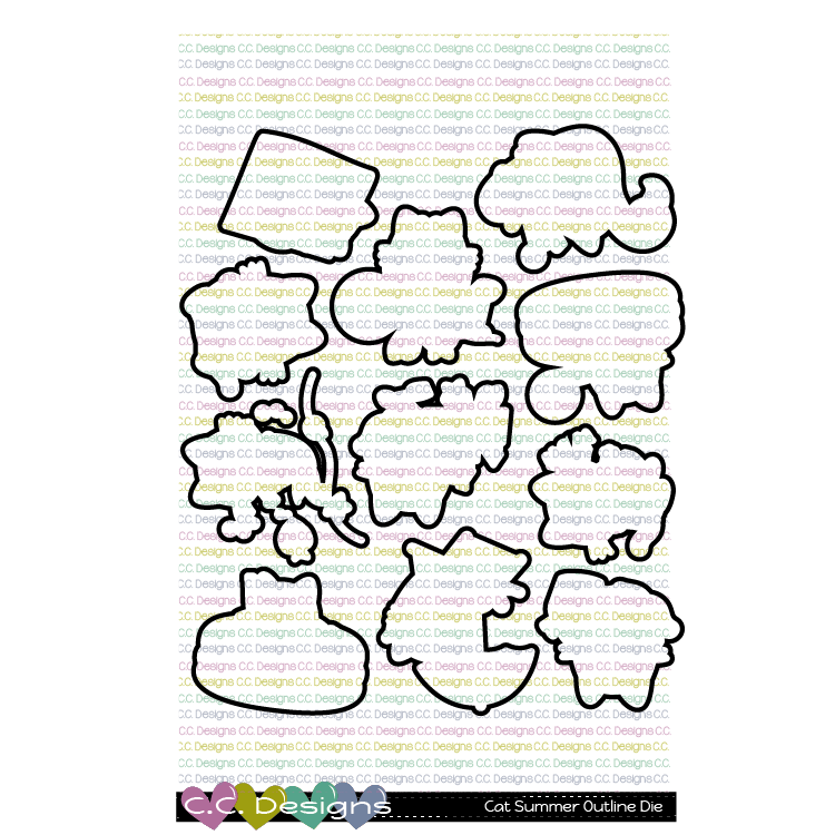 Cat Summer - Outline Metal Die Cat Summer - Outline Metal Die