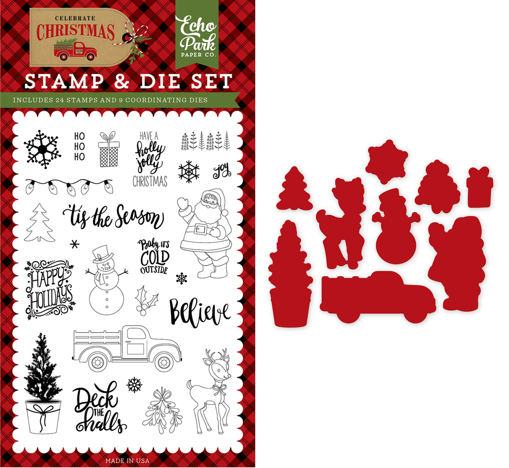 Deliver Christmas Die & Stamp Set - Echo Park Deliver Christmas Die & Stamp Set - Echo Park