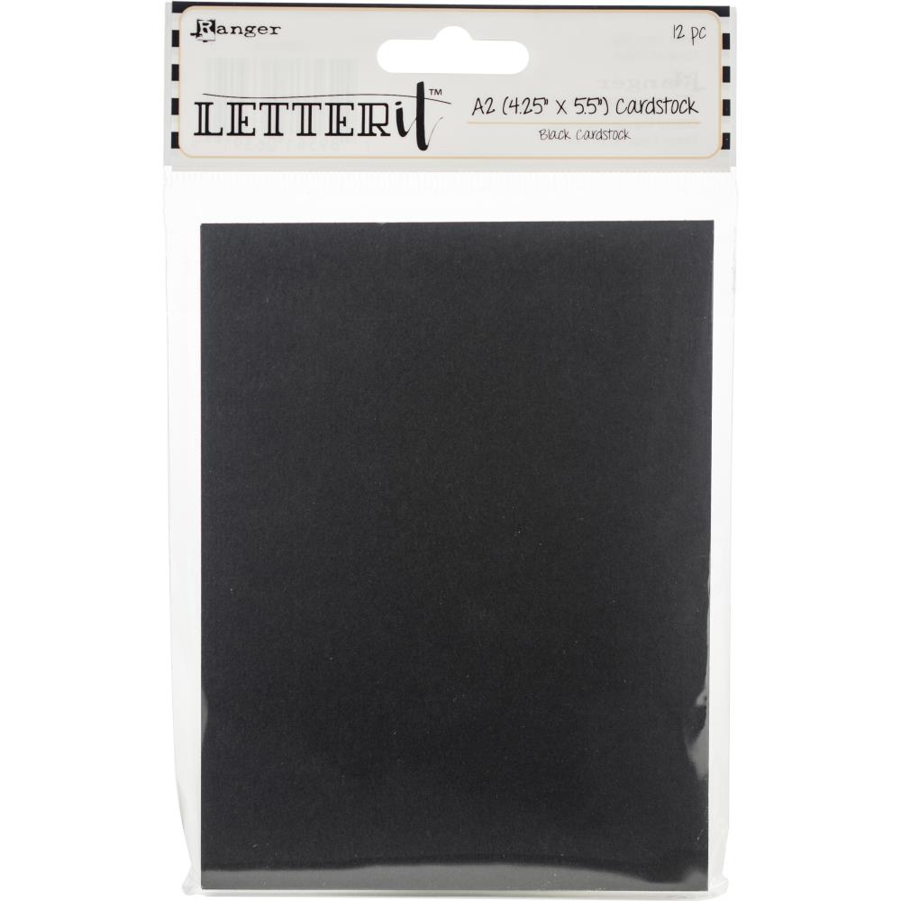 Black - Ranger Letter It Cardstock 4.25"X5.5" 12/Pkg