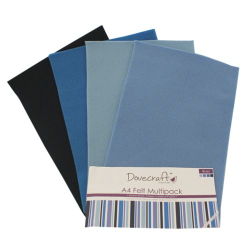 Blues - Dovecraft A4 Felt Multipack