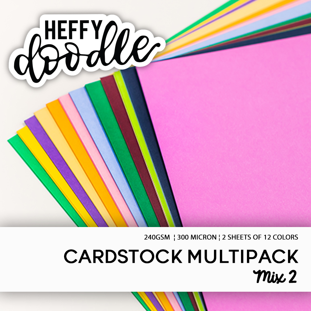 Mix 2 Multi Coloured Card - Heffy Doodle