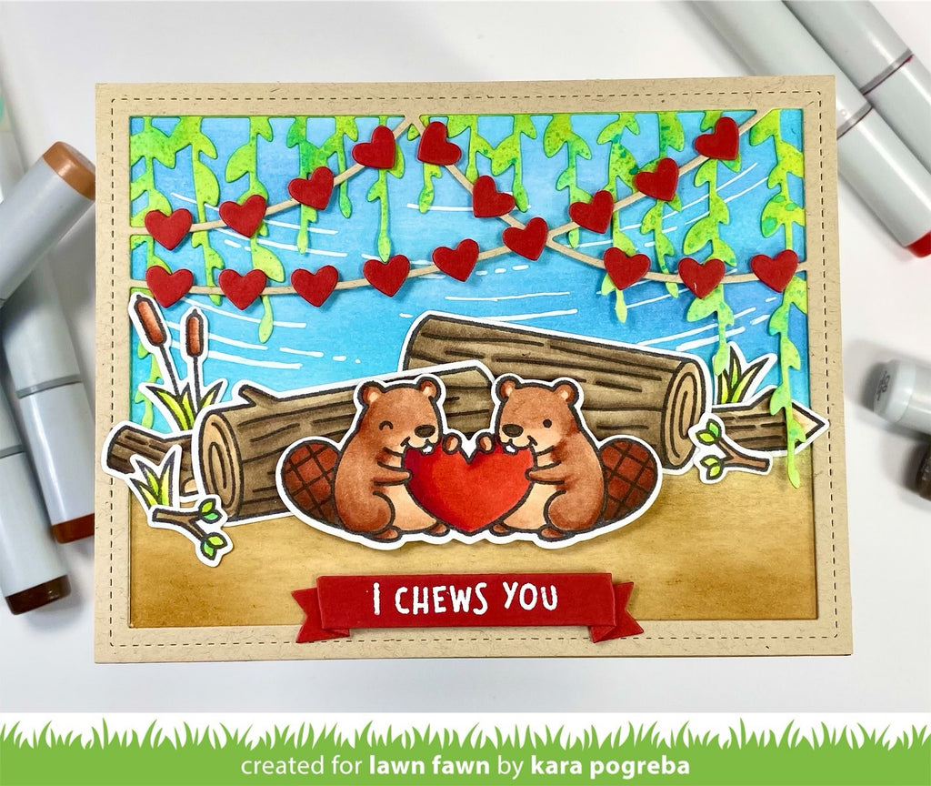 Heart Garland Backdrop: Landscape - Lawn Cuts Heart Garland Backdrop: Landscape - Lawn Cuts