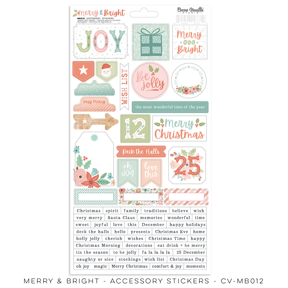 Accessory Stickers - MERRY & BRIGHT - Joy To The World