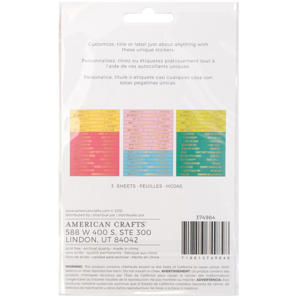 Phrases - American Crafts Memory Planner Word Jumble Stickers