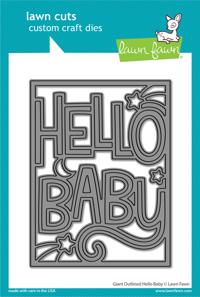 Giant Outlined Hello Baby - Lawn Cuts Giant Outlined Hello Baby - Lawn Cuts