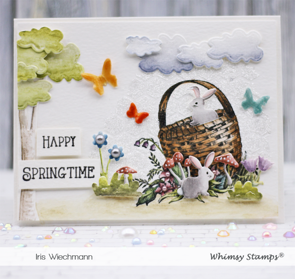 Basket - Rubber Cling Stamp