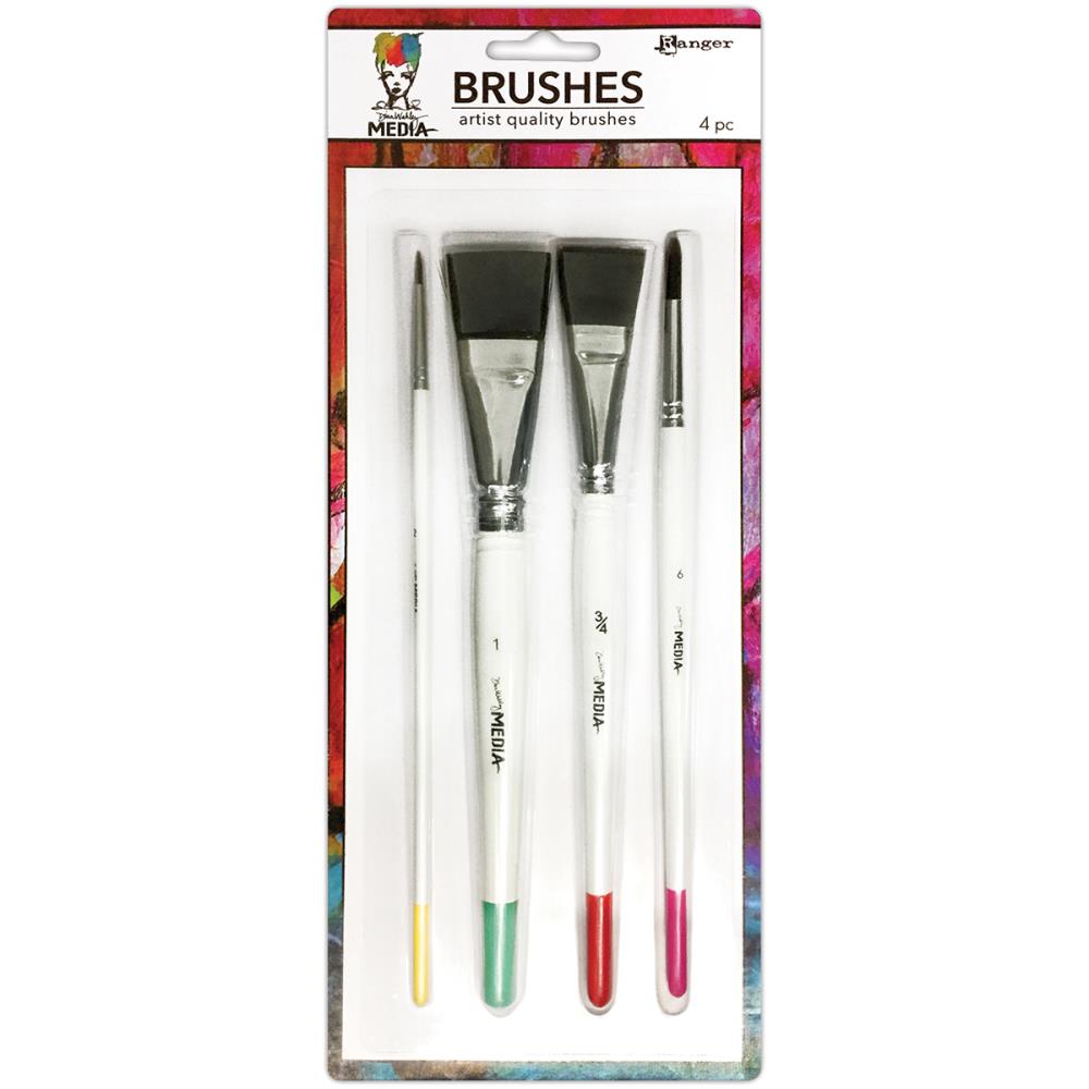 Dina Wakley Media Brushes 4/Pkg